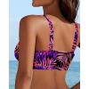 imageV Wired Bikini Top Only  Vintage Swim Top Padded Bra SwimsuitsPurple Leaves