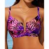 imageV Wired Bikini Top Only  Vintage Swim Top Padded Bra SwimsuitsPurple Leaves