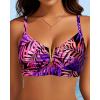 imageV Wired Bikini Top Only  Vintage Swim Top Padded Bra SwimsuitsPurple Leaves