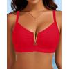 imageV Wired Bikini Top Only  Vintage Swim Top Padded Bra SwimsuitsRed