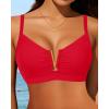 imageV Wired Bikini Top Only  Vintage Swim Top Padded Bra SwimsuitsRed