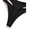 imageWomens Thong High Cut Swimsuit Bottom  Bikini Bathing Suit Bottom OnlyBlack