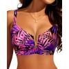imageV Wired Bikini Top Only  Vintage Swim Top Padded Bra SwimsuitsPurple Leaves