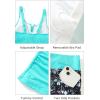 imageWomens Tankini Swimsuits with Shorts  2 Piece Tummy Control Bathing Suit VWire Drawstring Swimwear with Pockets 2026Aqua and Floral