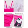 imageWomens Tankini Swimsuits with Shorts  2 Piece Tummy Control Bathing Suit VWire Drawstring Swimwear with Pockets 2026Hot Pink Floral