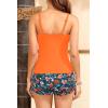 imageWomens Tankini Swimsuits with Shorts  2 Piece Tummy Control Bathing Suit VWire Drawstring Swimwear with Pockets 2026Orange Floral