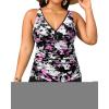 imageYonique Womens Plus Size Swimsuits with Shorts Tummy Control Tankini Two Piece Bathing Suits Athletic SwimwearPurple Floral