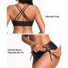 imageWomens Two Piece Bikini  Push Up Swimsuit Set V Neck Lace Up Bathing Suit 2025 SwimwearBlack