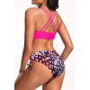 imageWomens Two Piece Bikini  Push Up Swimsuit Set V Neck Lace Up Bathing Suit 2025 SwimwearColorful Leopard