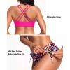 imageWomens Two Piece Bikini  Push Up Swimsuit Set V Neck Lace Up Bathing Suit 2025 SwimwearColorful Leopard