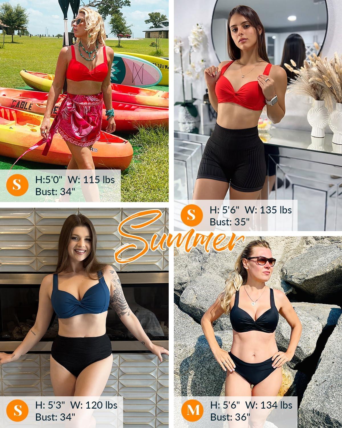 imageWomen Underwire Bikini Top  2025 Push Up Swimsuit Tops Padded Bra Bathing SuitColorful Blue Leaves