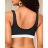 imageWomen Sport Bra Swimsuit Top  Swim Bra Bikini Top Only Scoop Neck Bathing Suit 2025 SwimwearBlack and White1