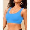 imageWomen Sport Bra Swimsuit Top  Swim Bra Bikini Top Only Scoop Neck Bathing Suit 2025 SwimwearBlue
