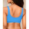 imageWomen Sport Bra Swimsuit Top  Swim Bra Bikini Top Only Scoop Neck Bathing Suit 2025 SwimwearBlue