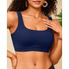 imageWomen Sport Bra Swimsuit Top  Swim Bra Bikini Top Only Scoop Neck Bathing Suit 2025 SwimwearNavy Blue