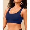 imageWomen Sport Bra Swimsuit Top  Swim Bra Bikini Top Only Scoop Neck Bathing Suit 2025 SwimwearNavy Blue