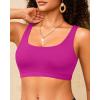 imageWomen Sport Bra Swimsuit Top  Swim Bra Bikini Top Only Scoop Neck Bathing Suit 2025 SwimwearPurple Pink