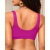 imageWomen Sport Bra Swimsuit Top  Swim Bra Bikini Top Only Scoop Neck Bathing Suit 2025 SwimwearPurple Pink