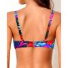 imageWomen Underwire Bikini Top  2025 Push Up Swimsuit Tops Padded Bra Bathing SuitColorful Blue Leaves