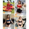 imageWomen Underwire Bikini Top  2025 Push Up Swimsuit Tops Padded Bra Bathing SuitColorful Blue Leaves