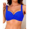 imageWomen Underwire Bikini Top  2025 Push Up Swimsuit Tops Padded Bra Bathing SuitRoyal Blue