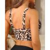 imageWomens Bikini Top  Supportive Swimsuit for Large Bust  2025 Cut Out Twist Swim TopLeopard