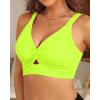 imageWomens Bikini Top  Supportive Swimsuit for Large Bust  2025 Cut Out Twist Swim TopNeon Yellow