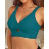 imageWomens Bikini Top  Supportive Swimsuit for Large Bust  2025 Cut Out Twist Swim TopSolid Green