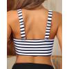 imageWomens Bikini Top  Supportive Swimsuit for Large Bust  2025 Cut Out Twist Swim TopStripe