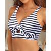 imageWomens Bikini Top  Supportive Swimsuit for Large Bust  2025 Cut Out Twist Swim TopStripe
