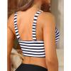 imageWomens Bikini Top  Supportive Swimsuit for Large Bust  2025 Cut Out Twist Swim TopStripe