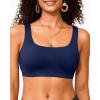 imageWomen Sport Bra Swimsuit Top  Swim Bra Bikini Top Only Scoop Neck Bathing Suit 2025 SwimwearNavy Blue