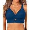 imageWomens Bikini Top  Supportive Swimsuit for Large Bust  2025 Cut Out Twist Swim TopClassic Blue
