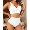 imageWomen High Waisted Bikini Sets  Two Piece Tummy Control Swimsuits Cut Out Twist Bathing Suits 2025 SwimwearWhite