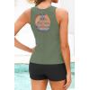 imageYonique 3 Piece Tankini Swimsuits for Women Bathing Suits with Boy Shorts and Swim Tank Top Bra Modest SwimwearArmy Green