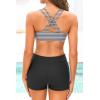 imageYonique 3 Piece Tankini Swimsuits for Women Bathing Suits with Boy Shorts and Swim Tank Top Bra Modest SwimwearArmy Green