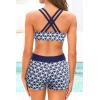imageYonique 3 Piece Tankini Swimsuits for Women Bathing Suits with Boy Shorts and Swim Tank Top Bra Modest SwimwearBlue