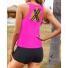 imageYonique 3 Piece Tankini Swimsuits for Women Bathing Suits with Boy Shorts and Swim Tank Top Bra Modest SwimwearLight Pink