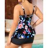 imageYonique Plus Size Two Piece Swimsuit for Women Blouson Tankini Tummy Control Bathing SuitFlowy Pink Floral