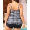 imageYonique Plus Size Two Piece Swimsuit for Women Blouson Tankini Tummy Control Bathing SuitFlowyblackwhite Tribal