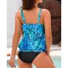 imageYonique Plus Size Two Piece Swimsuit for Women Blouson Tankini Tummy Control Bathing SuitGreen Leaf Tankini