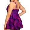 imagePlus Size Tankini Tops for Women Only  Flowy Bathing Suits Tops Modest Swimsuit No BottomPurple Leaves