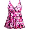 imagePlus Size Tankini Tops for Women Only  Flowy Bathing Suits Tops Modest Swimsuit No BottomPink Floral