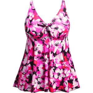 imagePlus Size Tankini Tops for Women Only  Flowy Bathing Suits Tops Modest Swimsuit No BottomPink Floral