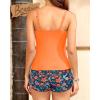 imageTankini Swimsuits with Shorts  Two Piece Swimsuits Tummy Control Bathing Suits with PocketsOrange Floral
