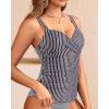 imageWomens Underwire Tankini Top Only  Push Up Swimsuit Top with Bra Support Tummy Control Bathing Suit Top No Bottom 2025Black Striped