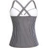 imageWomens Underwire Tankini Top Only  Push Up Swimsuit Top with Bra Support Tummy Control Bathing Suit Top No Bottom 2025Black Striped
