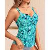 imageWomens Underwire Tankini Top Only  Push Up Swimsuit Top with Bra Support Tummy Control Bathing Suit Top No Bottom 2025Green Paisley