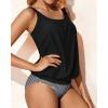 imageYonique Blouson Tankini Swimsuits for Women Loose Fit Modest Two Piece Bathing SuitsBlack