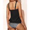 imageYonique Blouson Tankini Swimsuits for Women Loose Fit Modest Two Piece Bathing SuitsBlack